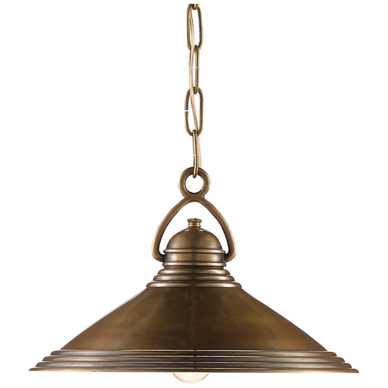 Image 1 Currey Weybright 13 3/4" Wide Vintage Brass Pendant Light