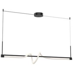 Cursive 54" Wide Black LED Linear Pendant