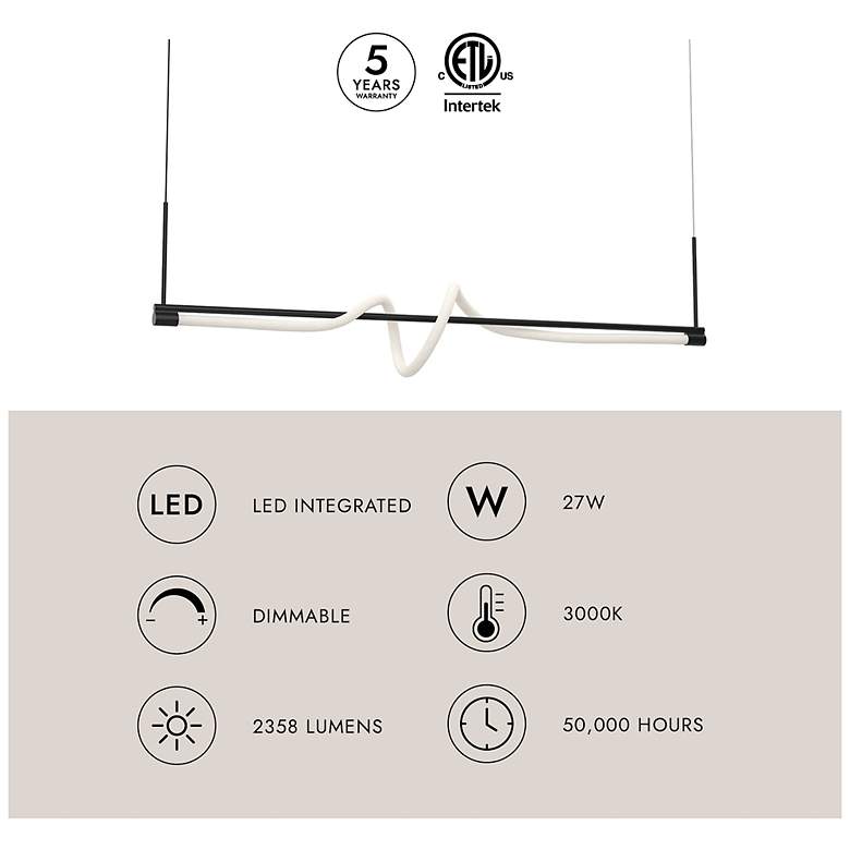 Image 7 Cursive 54" Wide Black LED Linear Pendant more views
