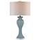 Curtis Ribbed Tulip Mint and Gold Glass Table Lamp