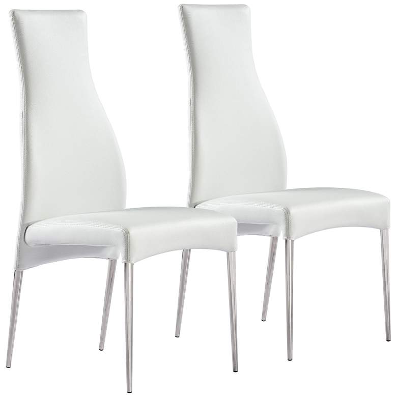 Image 1 Curtis White Faux Leather Dining Chair Set of 2