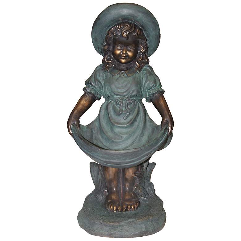 Image 1 Curtseying Girl 22 inch High Outdoor Statue