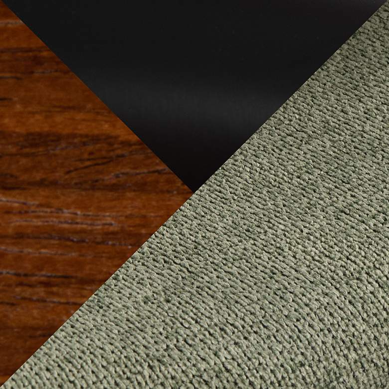 Image 7 Curva Counter Stool in Walnut and Green Fabric with by LumiSource Pair more views