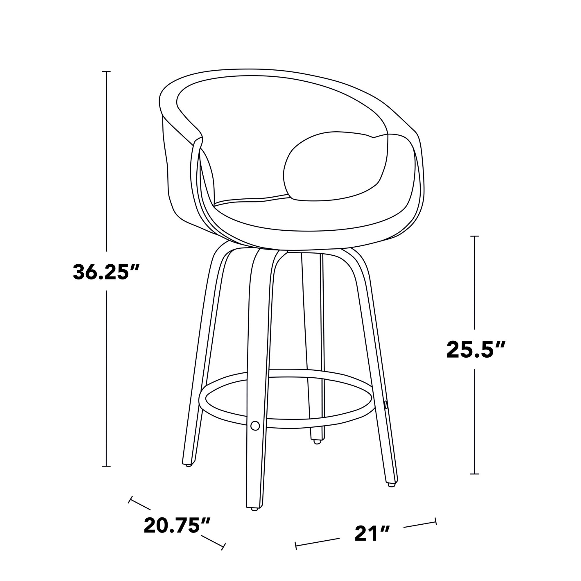 Curva Counter Stool in Walnut and Green Fabric with by LumiSource Pair