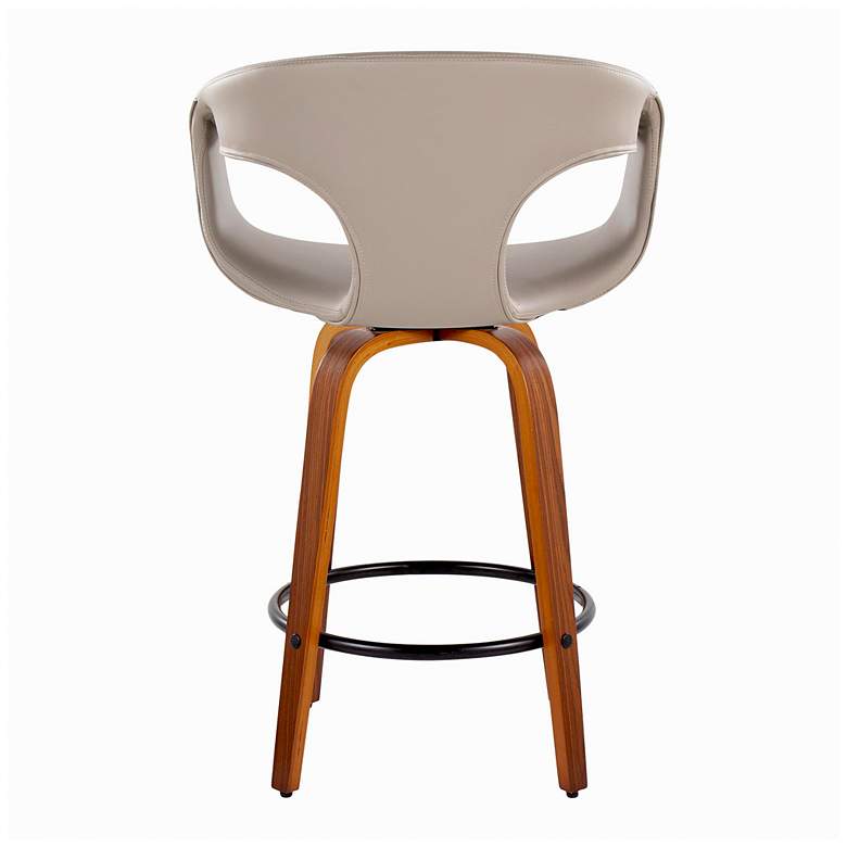 Image 5 Curva Counter Stool in Walnut and Grey PU with by LumiSource Pair more views