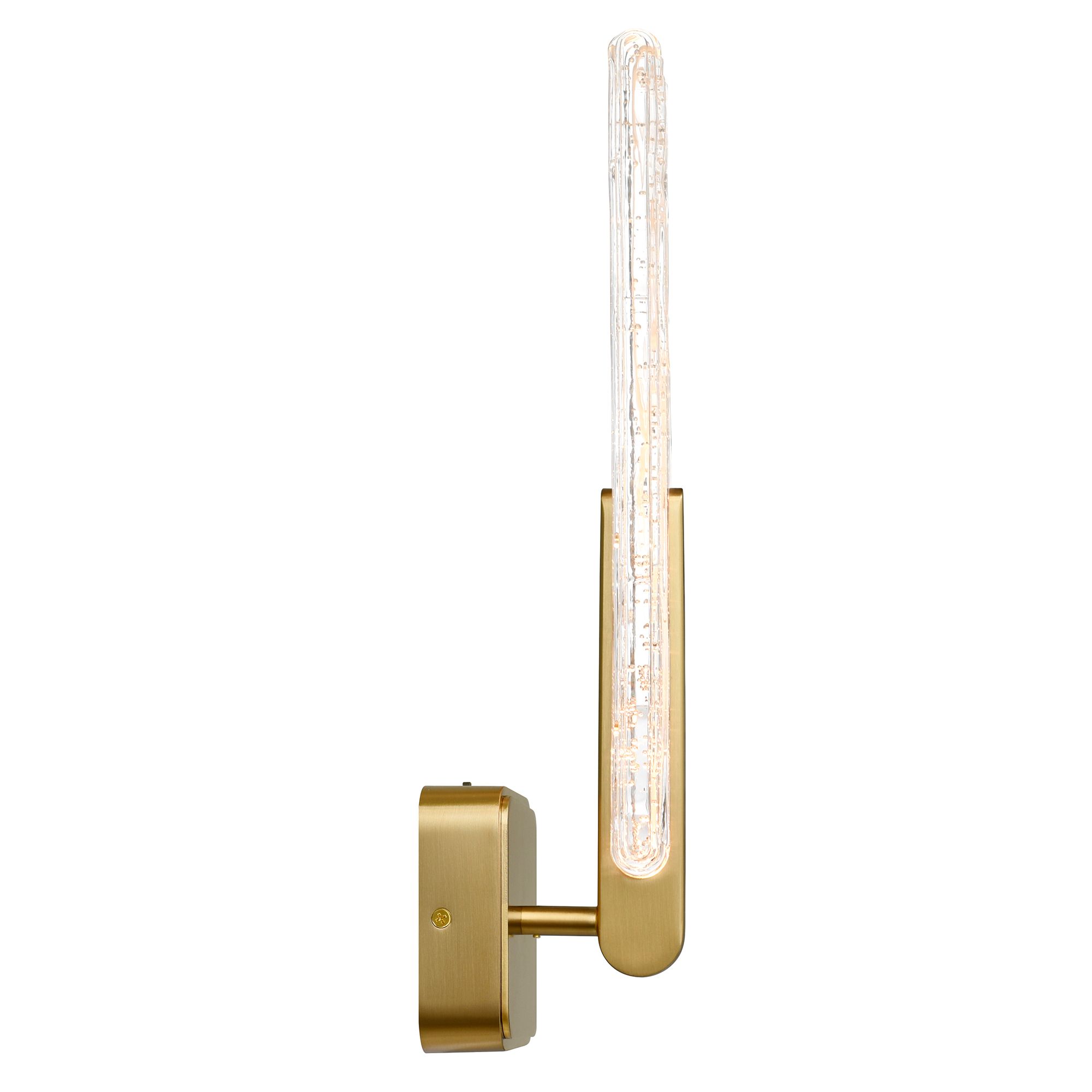 Thumbnail4 of Curva Integrated LED 19in Brass Wall Light with Handcrafted Glass more views
