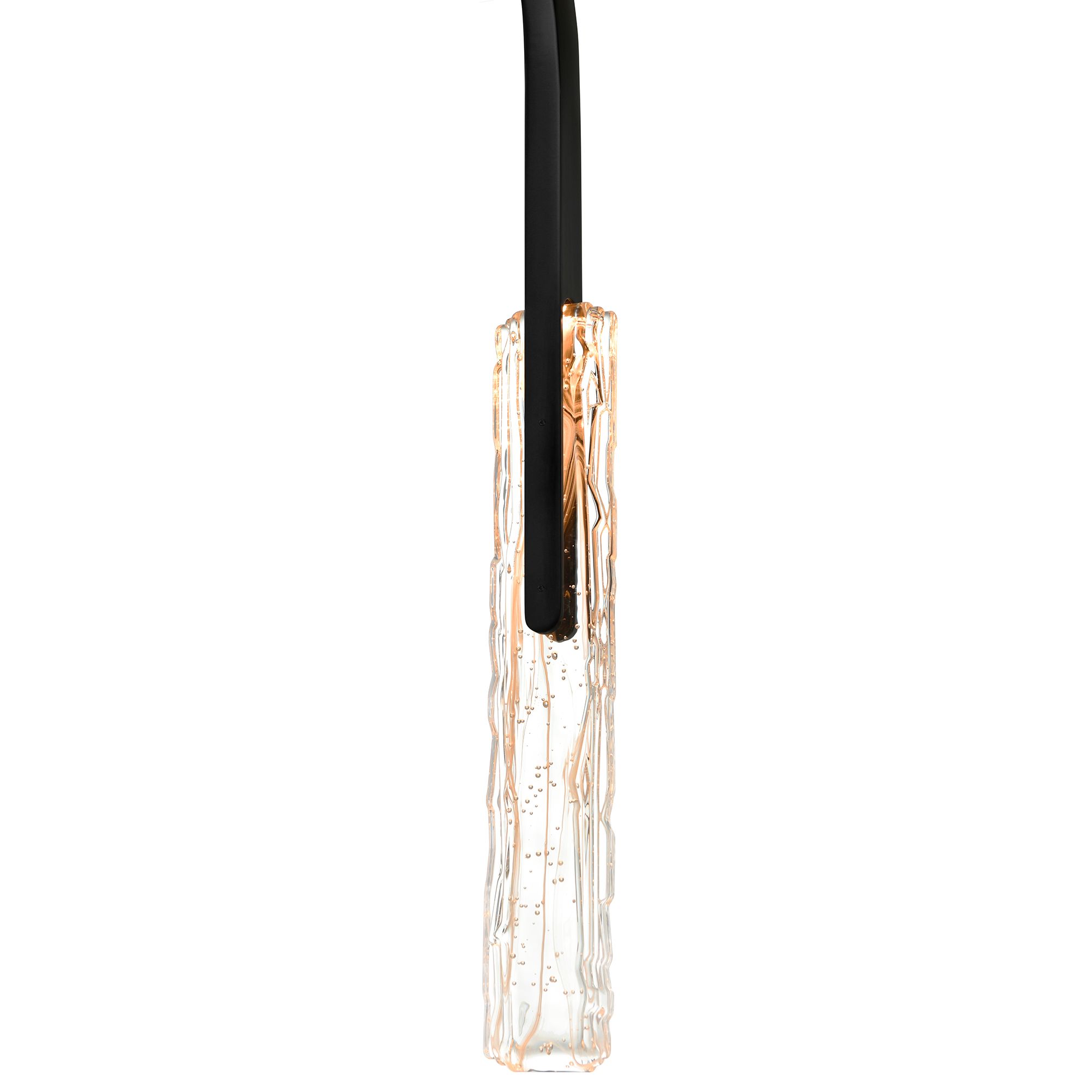 Image 6 Curva Integrated LED 22in Black Chandelier with Handcrafted Glass more views