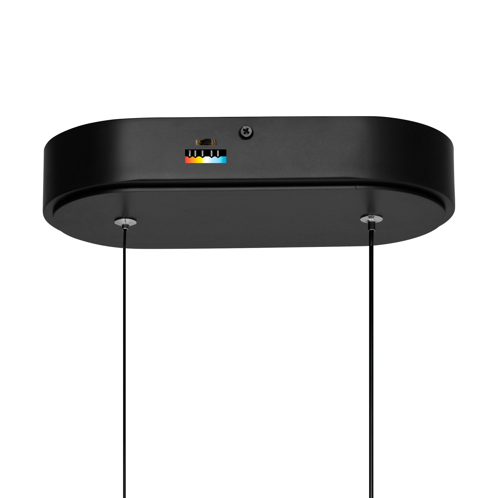 Curva Integrated LED 22in Black Chandelier with Handcrafted Glass