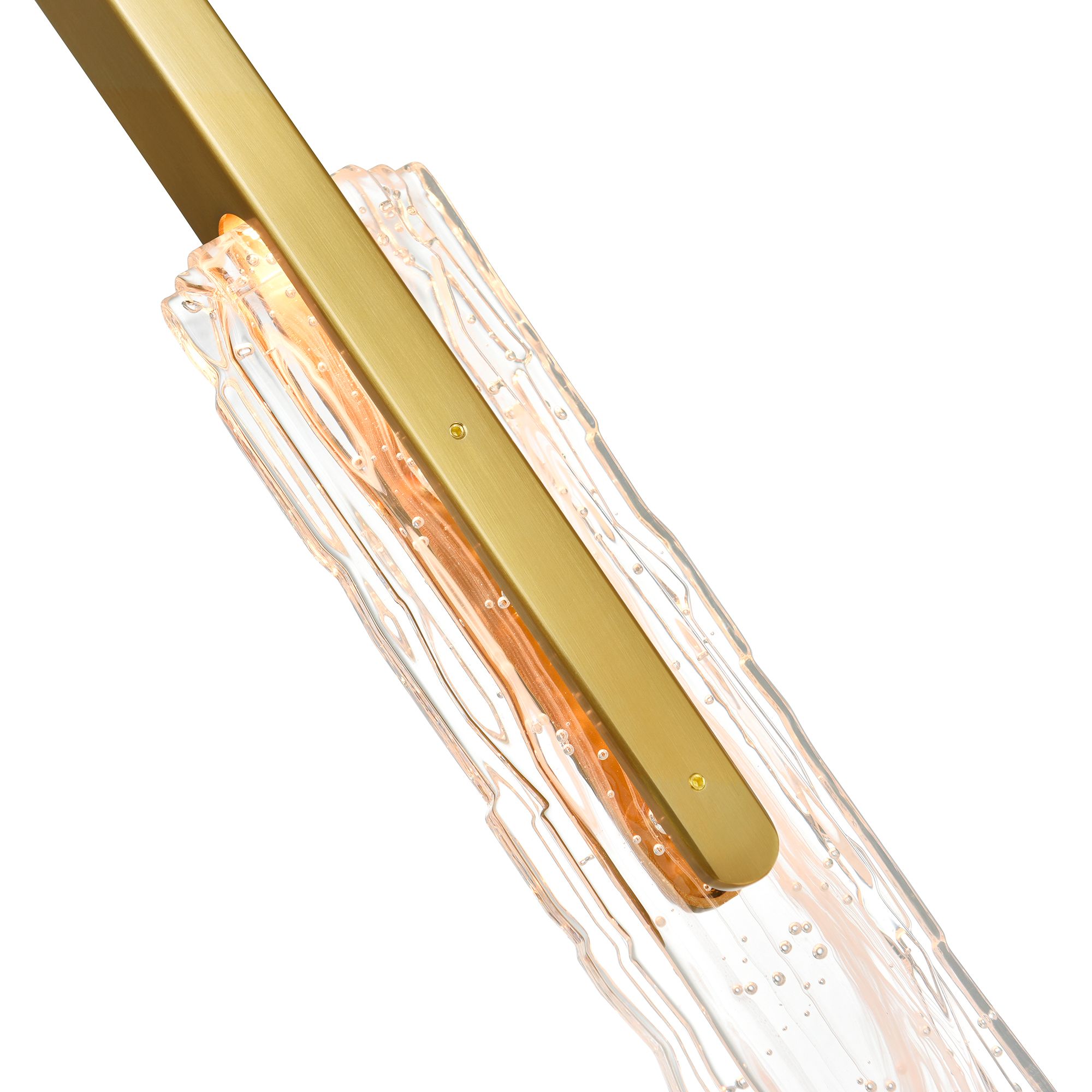 Image 6 Curva Integrated LED 22in Brass Chandelier with Handcrafted Glass more views