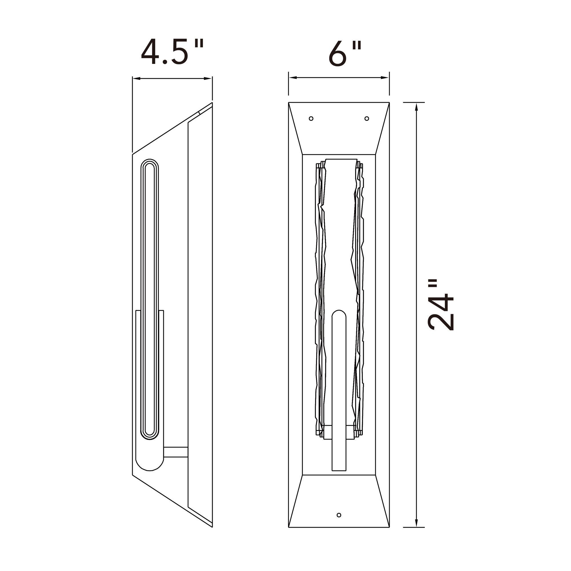 Curva Integrated LED 24in Sand Black Outdoor Wall Light
