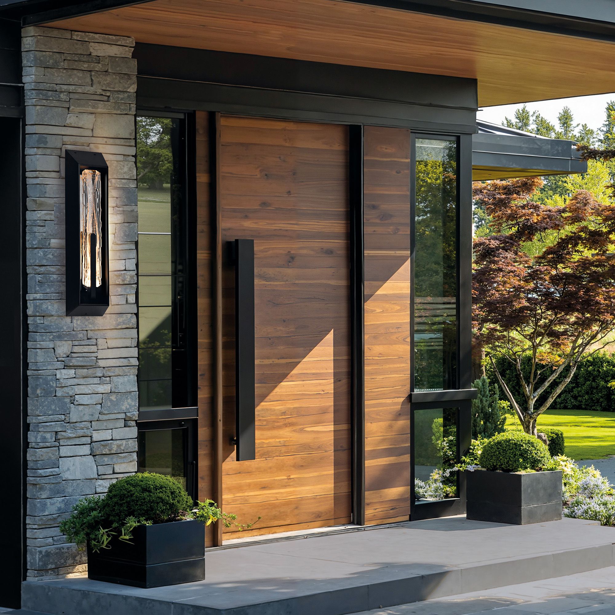 Curva Integrated LED 24in Sand Black Outdoor Wall Light