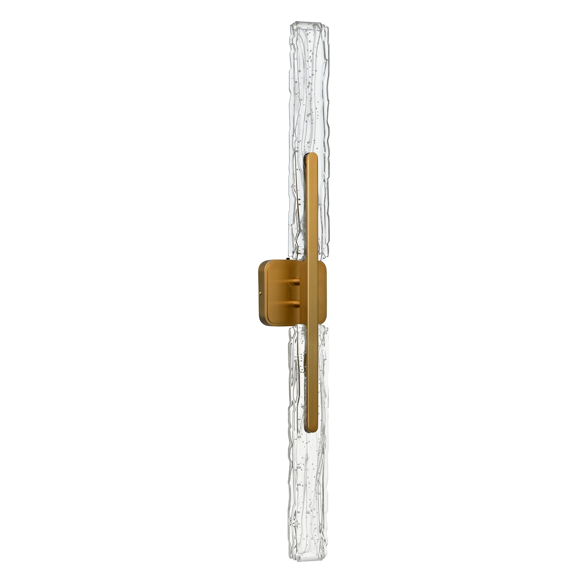 Image 5 Curva Integrated LED 36in Brass Vanity Light with Handcrafted Glass more views