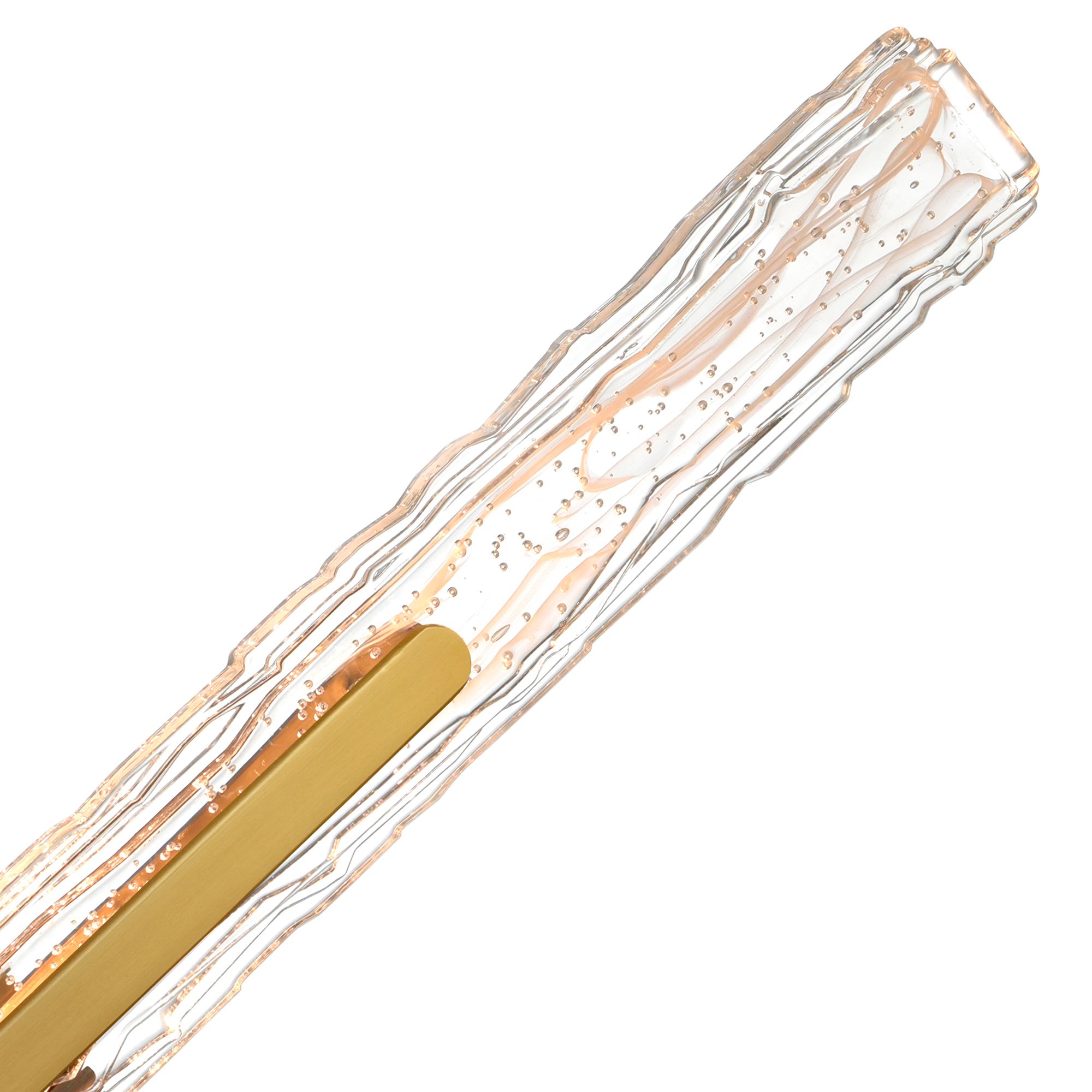 Image 6 Curva Integrated LED 36in Brass Vanity Light with Handcrafted Glass more views