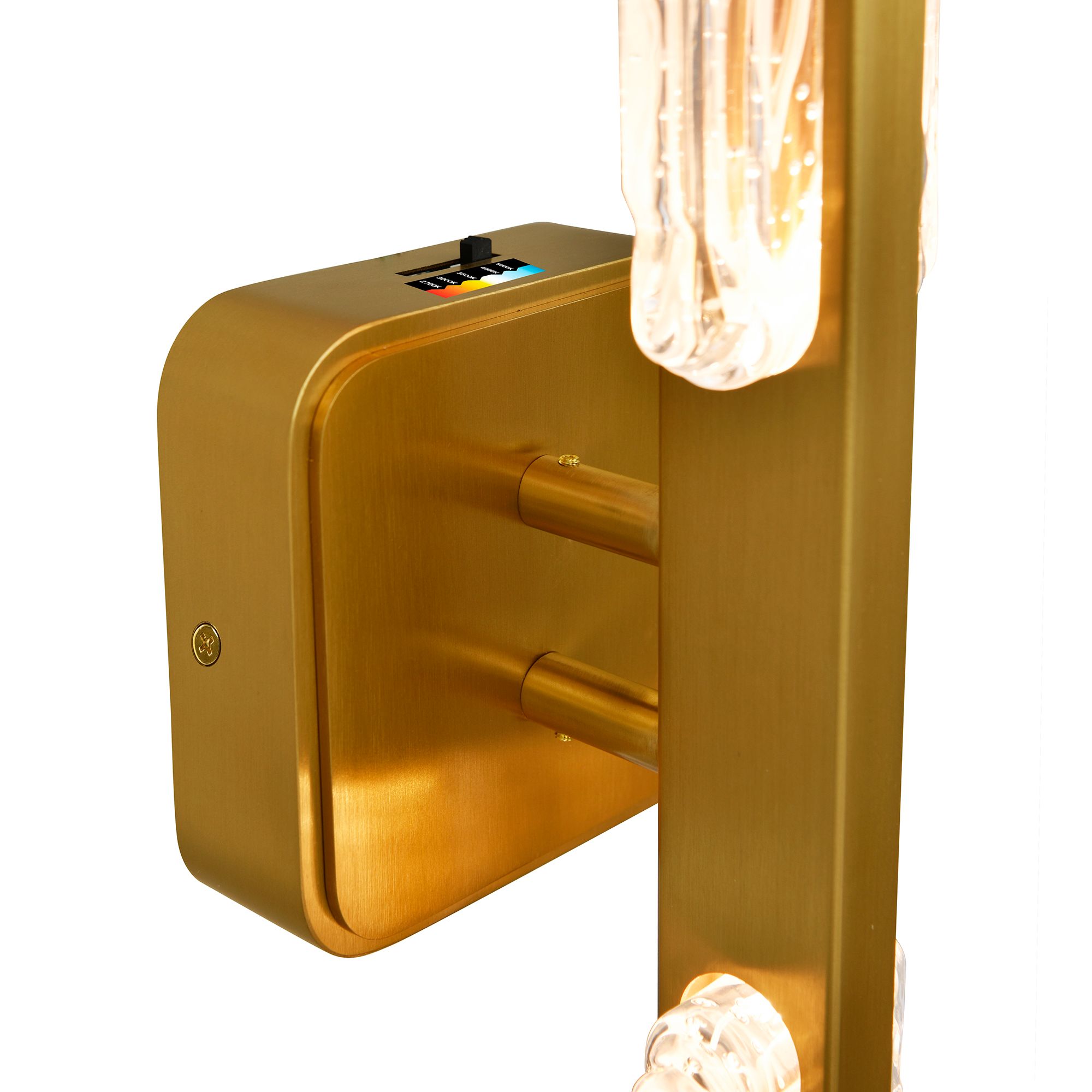 Image 7 Curva Integrated LED 36in Brass Vanity Light with Handcrafted Glass more views
