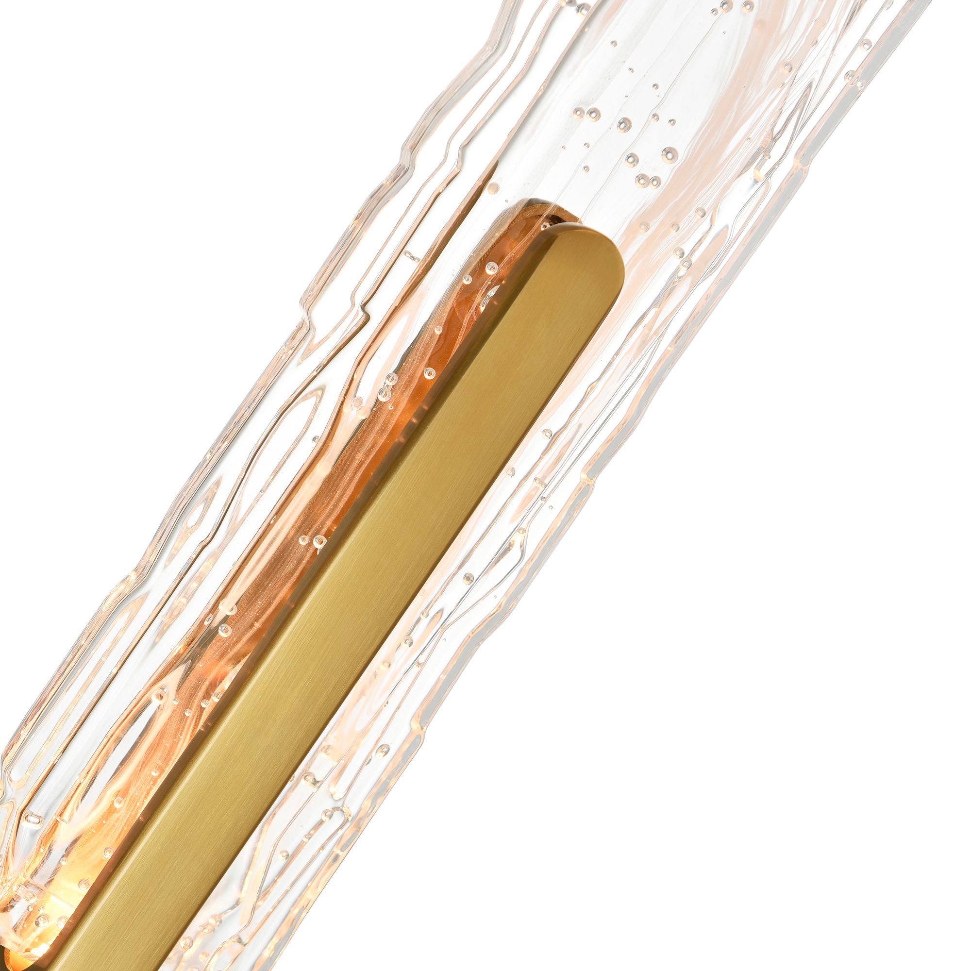 Curva Integrated LED 36in Brass Vanity Light with Handcrafted Glass