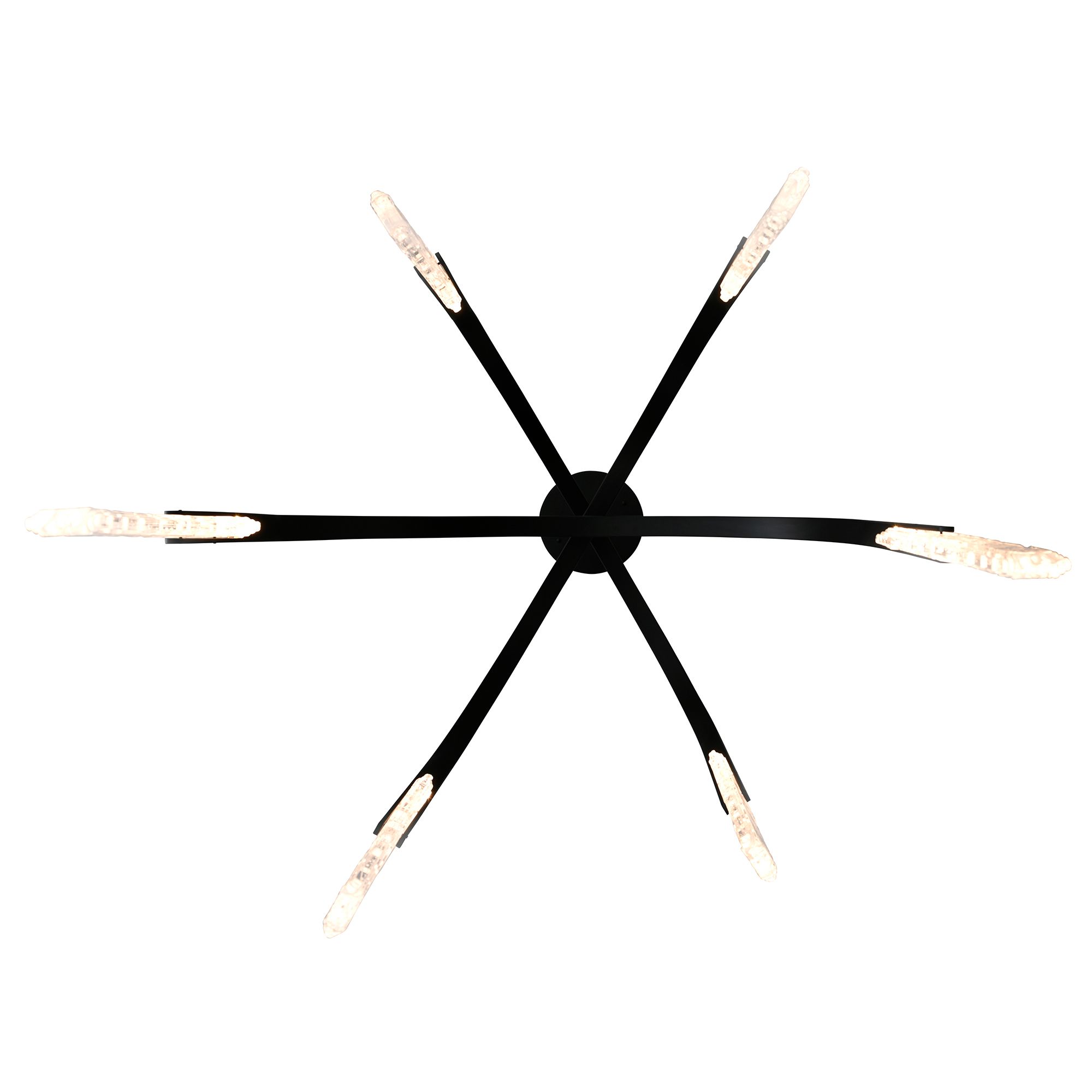 Image 5 Curva Integrated LED 38in Black Chandelier with Handcrafted Glass more views