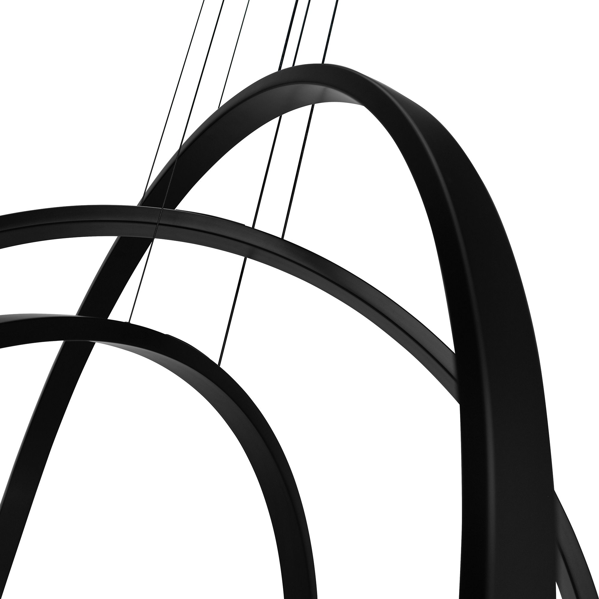 Image 6 Curva Integrated LED 38in Black Chandelier with Handcrafted Glass more views