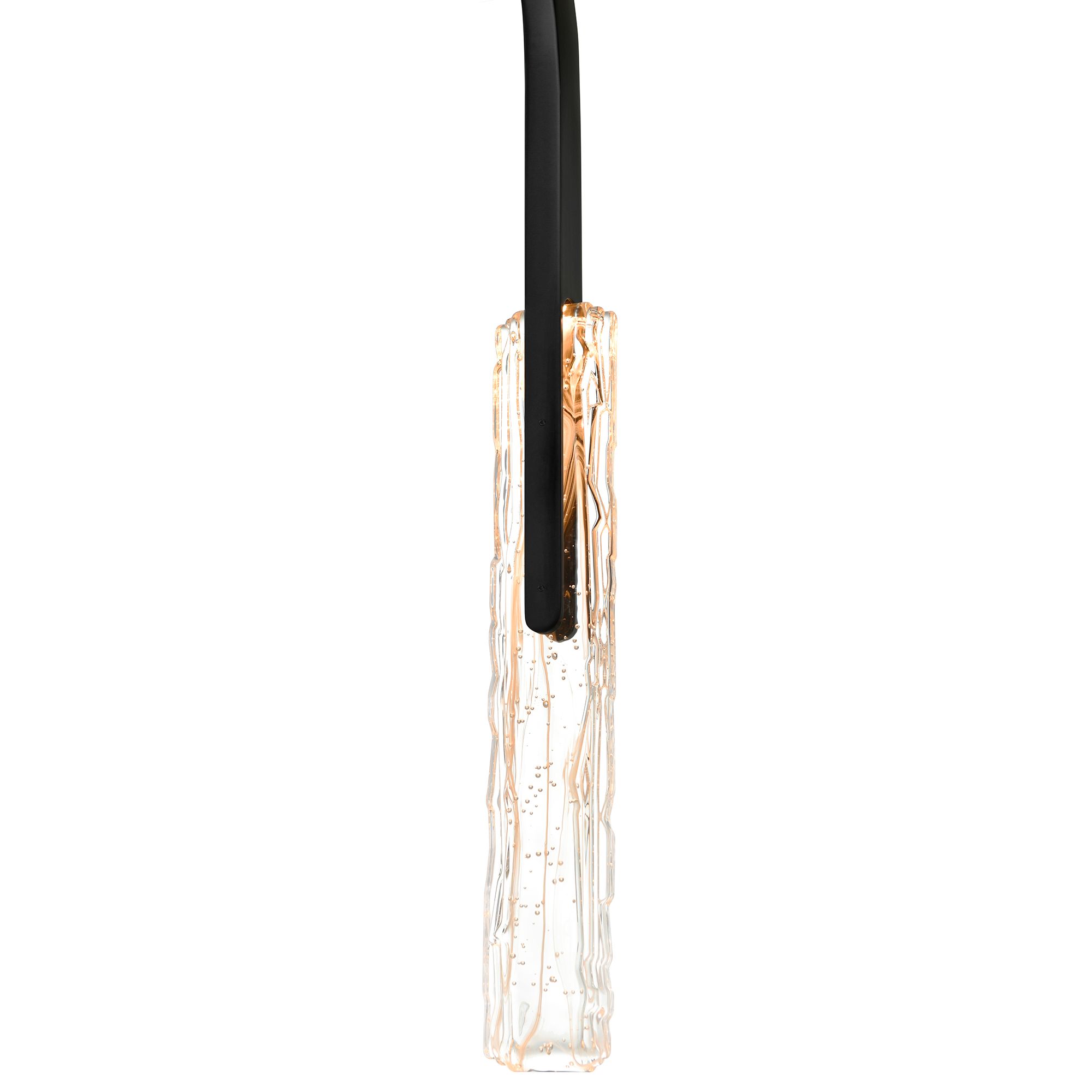 Image 7 Curva Integrated LED 38in Black Chandelier with Handcrafted Glass more views