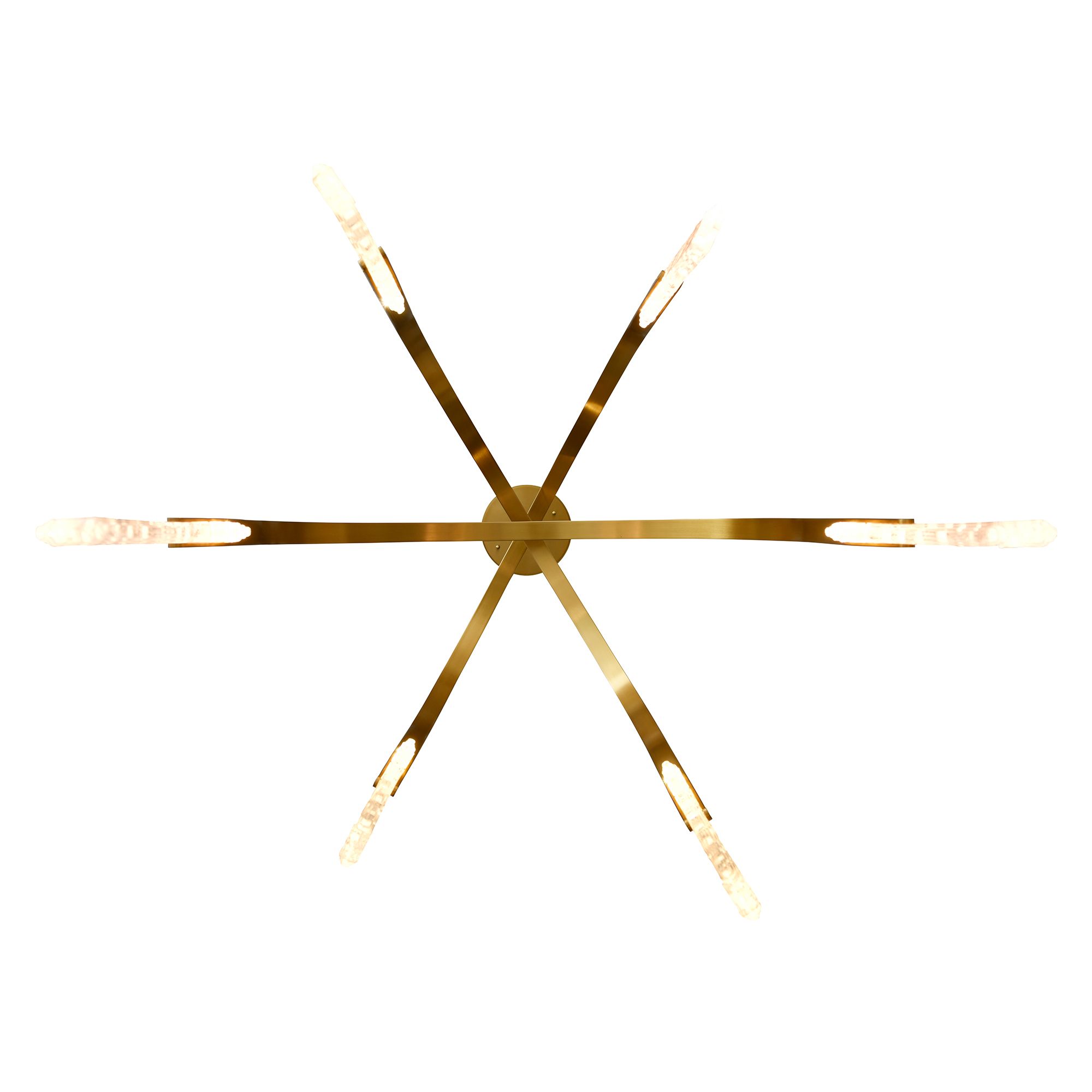 Image 5 Curva Integrated LED 38in Brass Chandelier with Handcrafted Glass more views