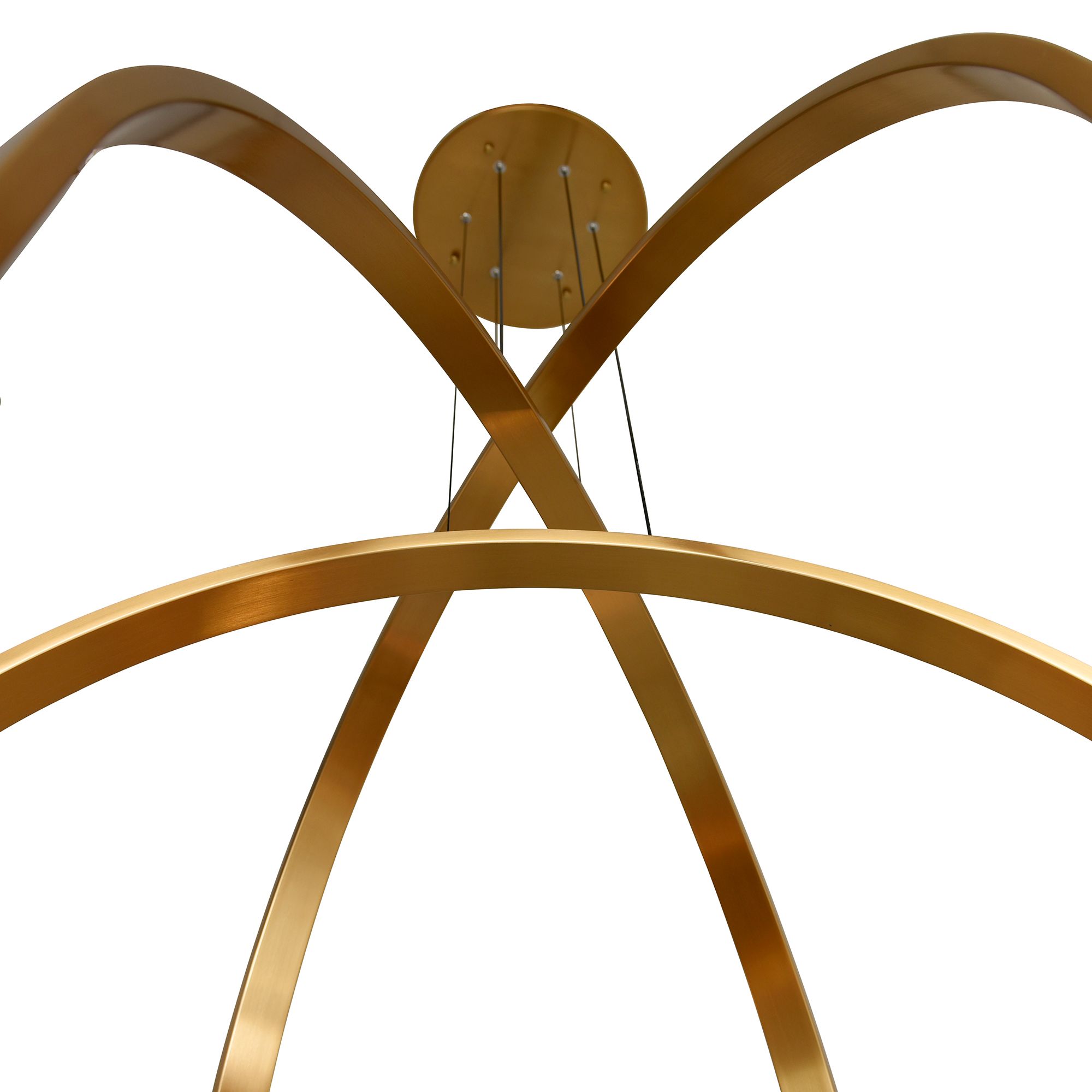 Image 6 Curva Integrated LED 38in Brass Chandelier with Handcrafted Glass more views