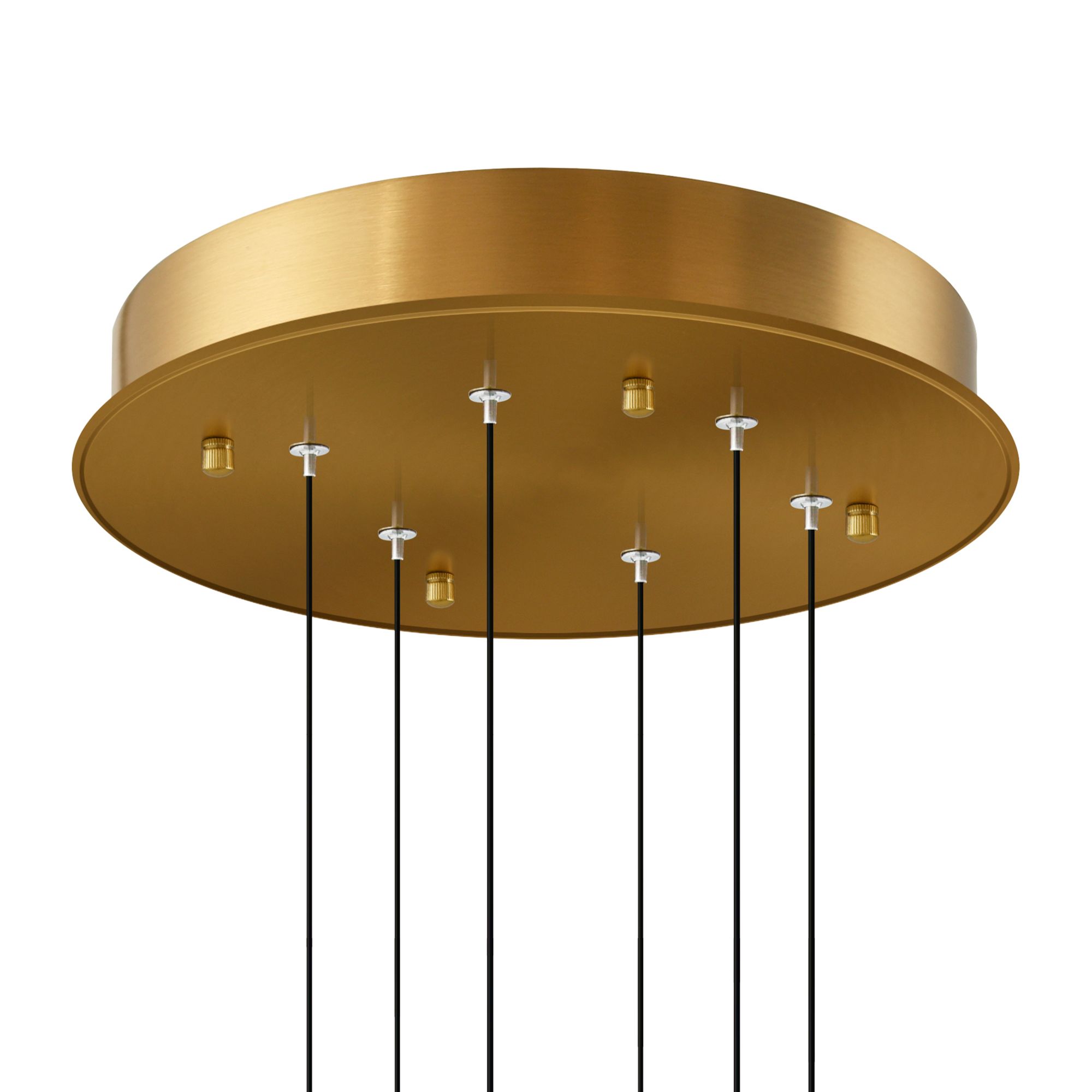 Curva Integrated LED 38in Brass Chandelier with Handcrafted Glass