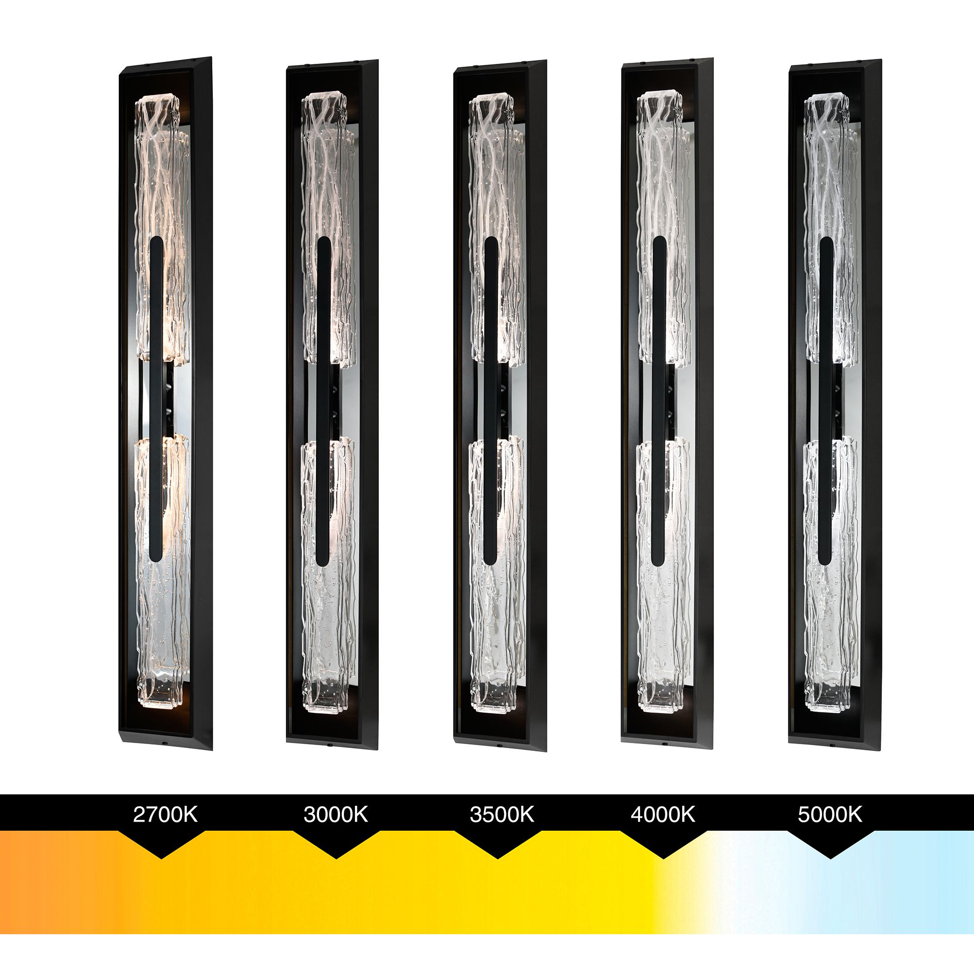 Curva Integrated LED 44in Sand Black Outdoor Wall Light