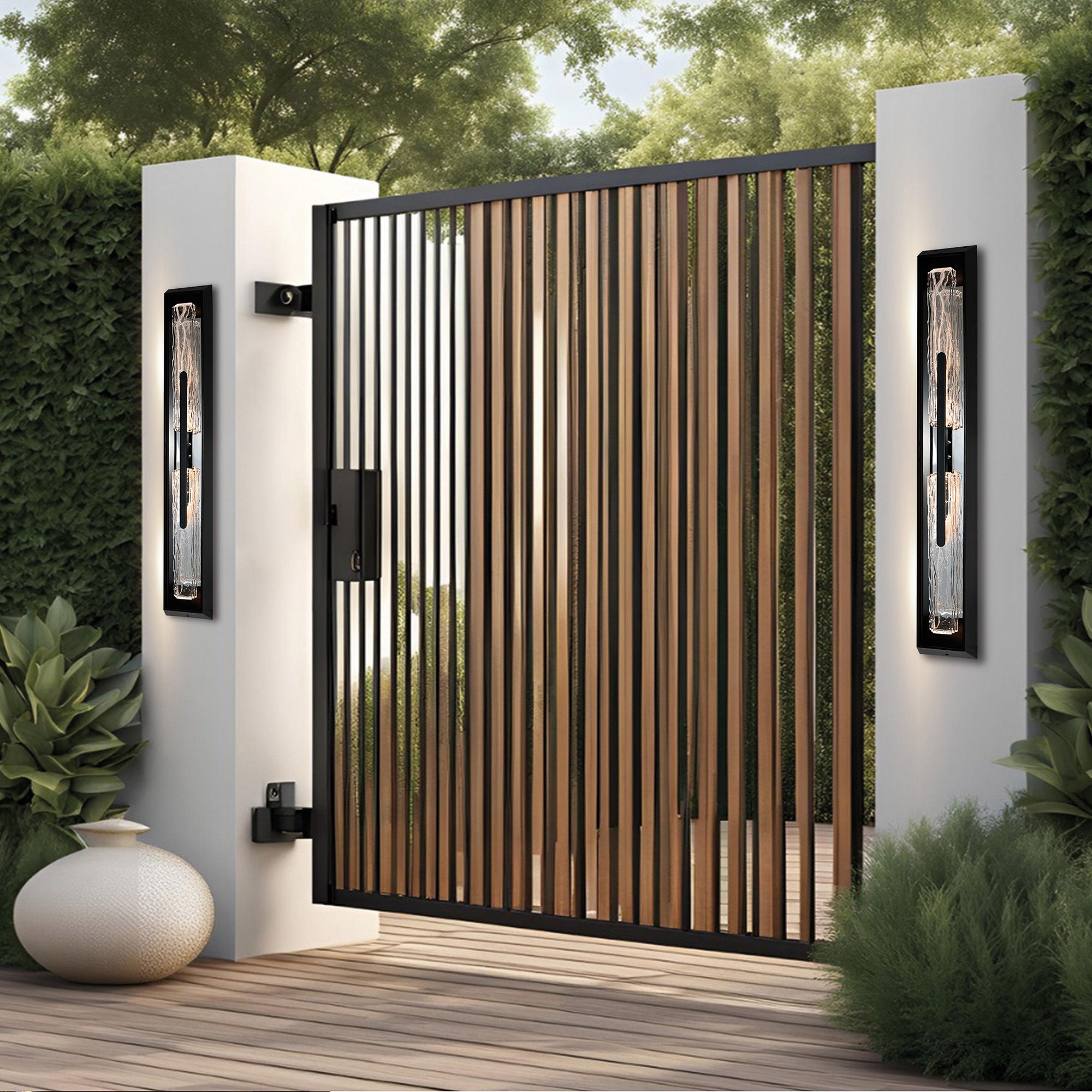Curva Integrated LED 44in Sand Black Outdoor Wall Light