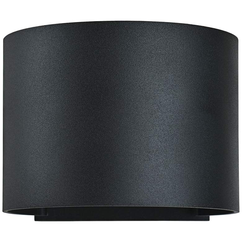 Image 1 Curve 4 1/2 inch High Black 2-Light LED Outdoor Wall Light