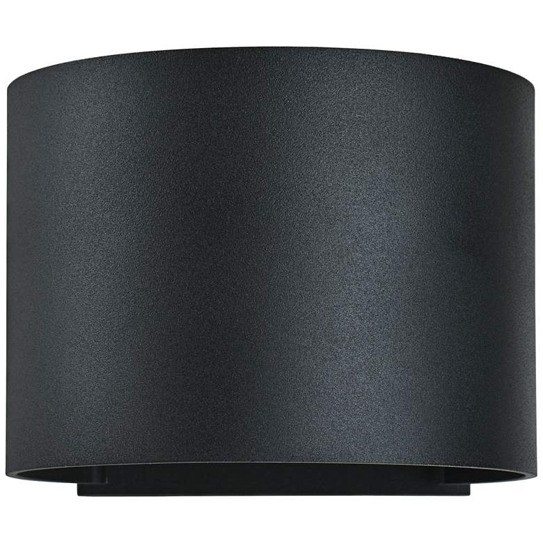 Image 1 Curve 4 1/2" High Black 2-Light LED Outdoor Wall Light