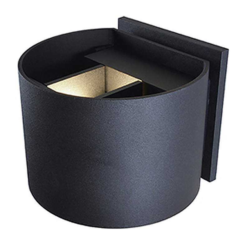 Image 3 Curve 4 1/2" High Black 2-Light LED Outdoor Wall Light more views