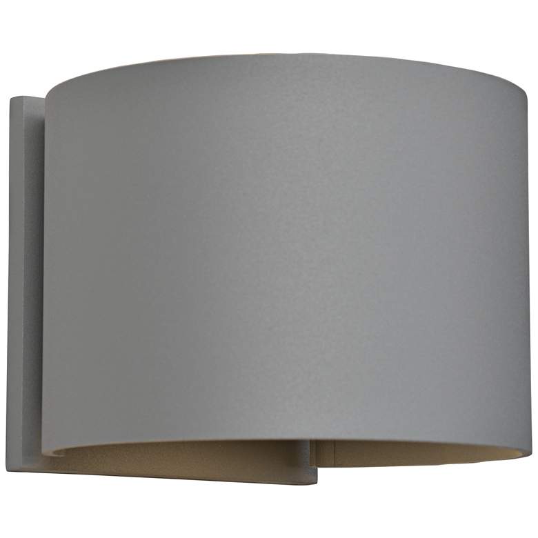 Image 1 Curve 4 1/2" High Satin 2-Light LED Outdoor Wall Light