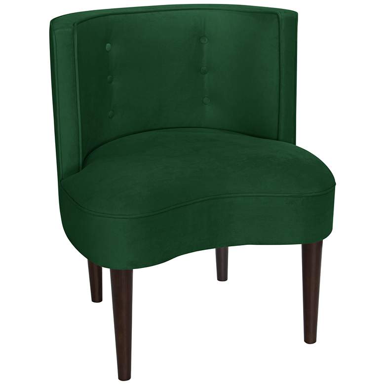 Image 1 Curve Ball Fauxmo Emerald Green Fabric Armless Accent Chair