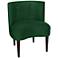 Curve Ball Fauxmo Emerald Green Fabric Armless Accent Chair