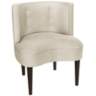 Curve Ball Regal Antique White Fabric Armless Accent Chair