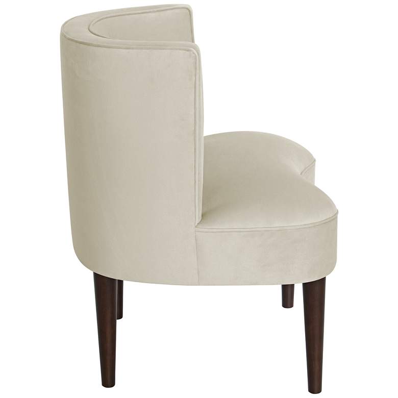 Curve Ball Regal Antique White Fabric Armless Accent Chair more views