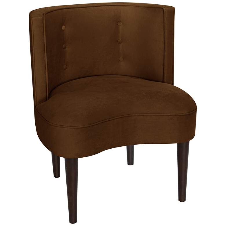 Image 1 Curve Ball Regal Chocolate Fabric Armless Accent Chair