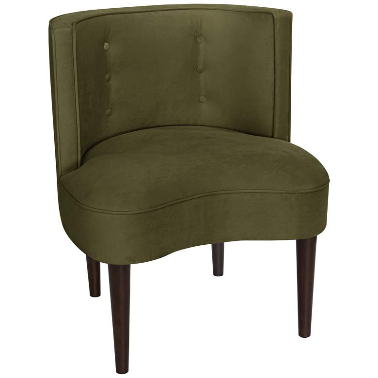 Image 1 Curve Ball Regal Moss Green Fabric Armless Accent Chair