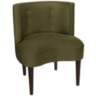 Curve Ball Regal Moss Green Fabric Armless Accent Chair