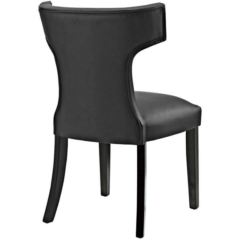 Image 4 Curve Black Vinyl Modern Dining Chair more views