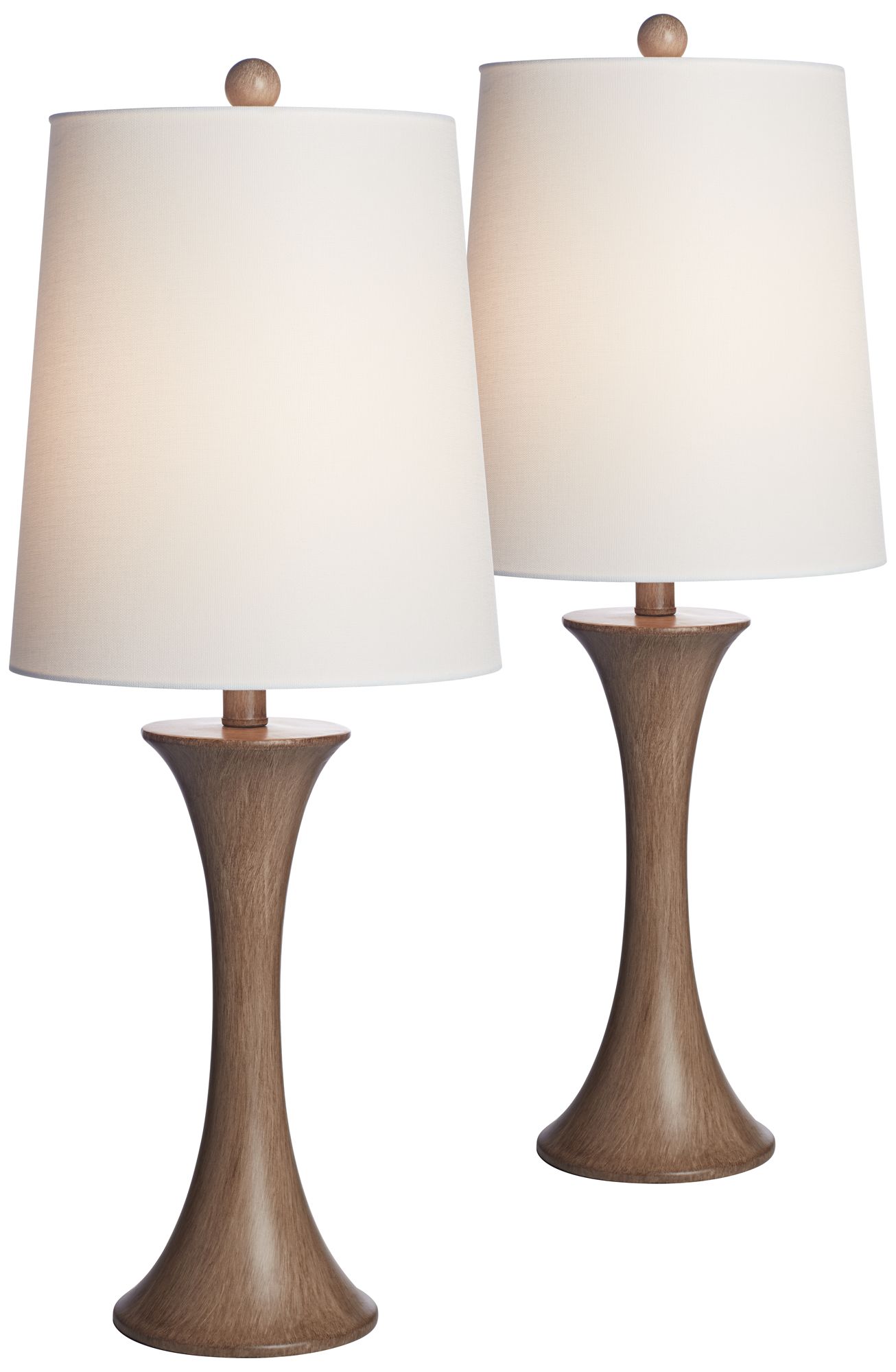 Curve Column Modern Farmhouse Table Lamps Set of 2
