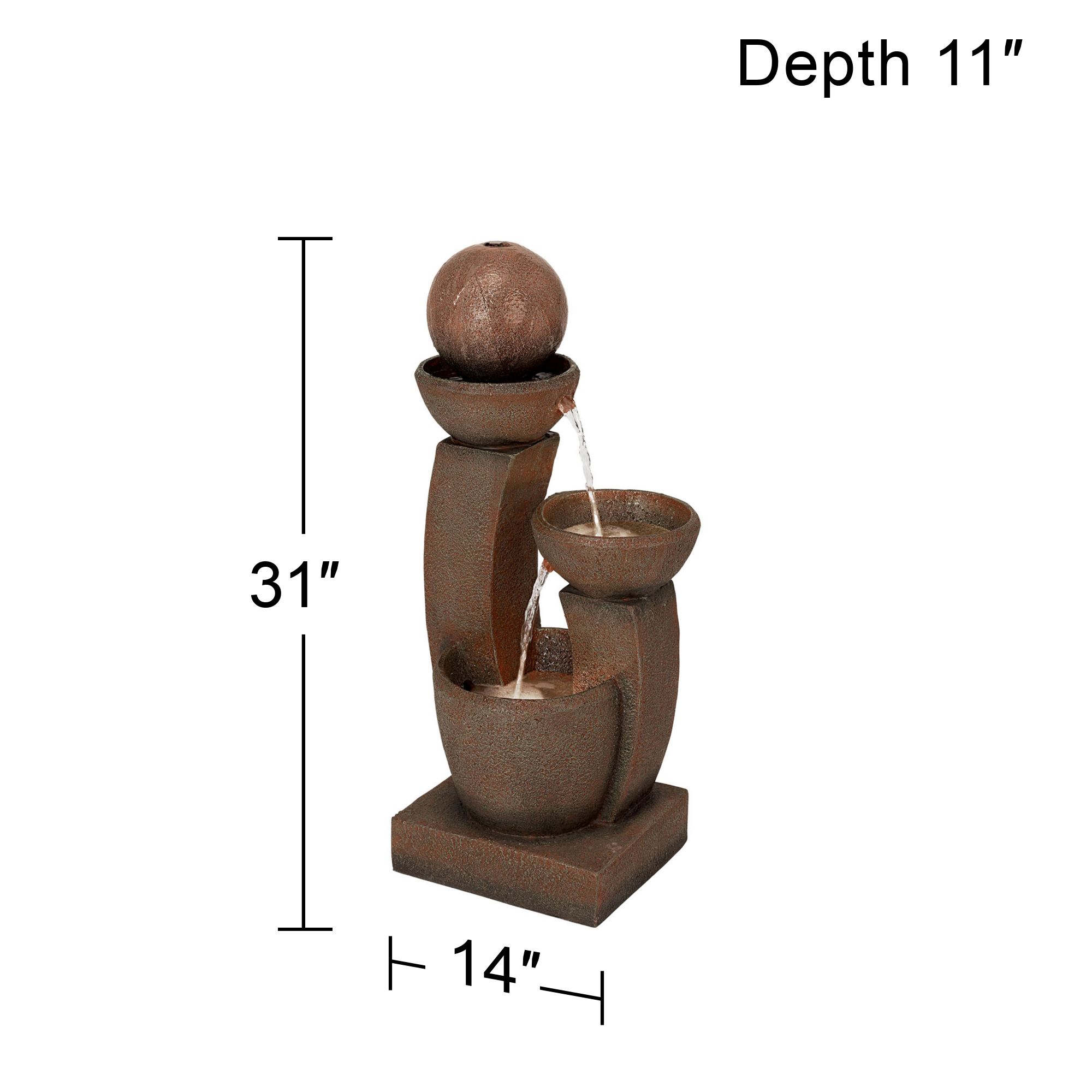 Image 5 Curved Columns 31" High LED Light Modern Fountain more views