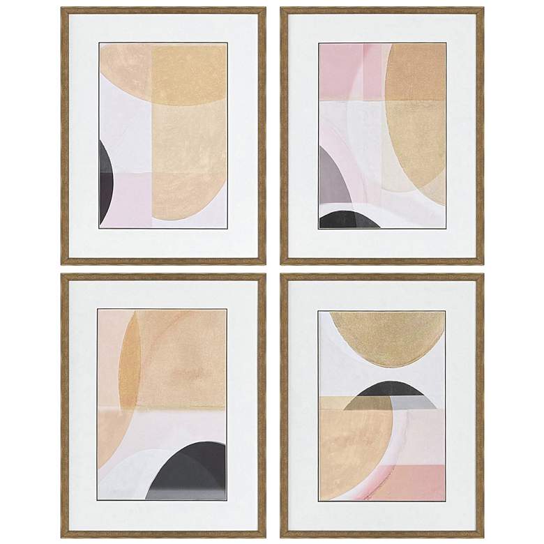 Image 1 Curved Forms 19"W x 25"H Framed Wall Art Set of 4
