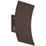 1_Curved Shield 11"H Textured Bronze LED Outdoor Wall Light