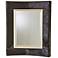 Curved Short Black Hair-On-Hide 30" x 36" Wall Mirror
