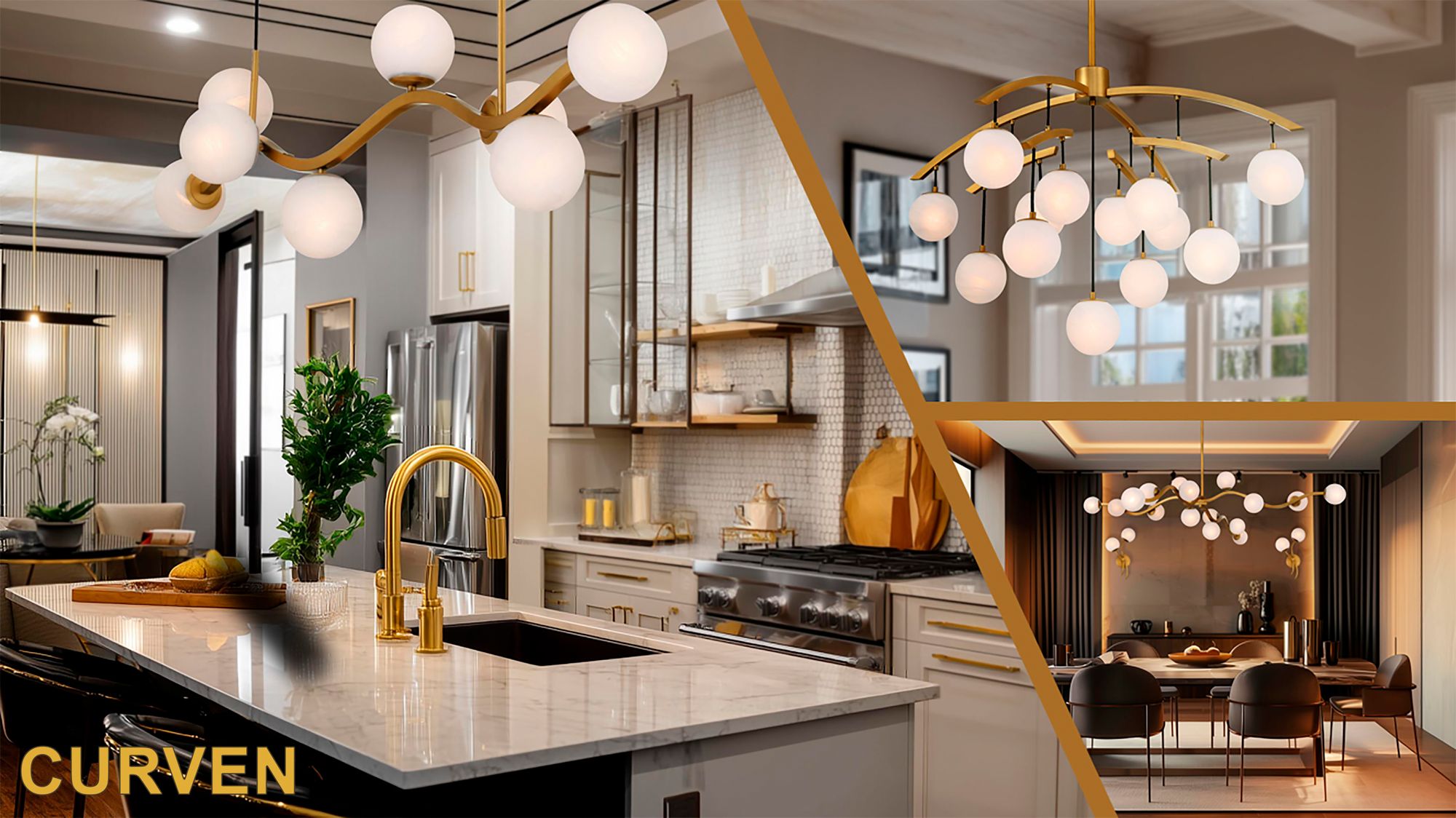 Curven 42" Wide Legacy Brass 13-Light Chandelier