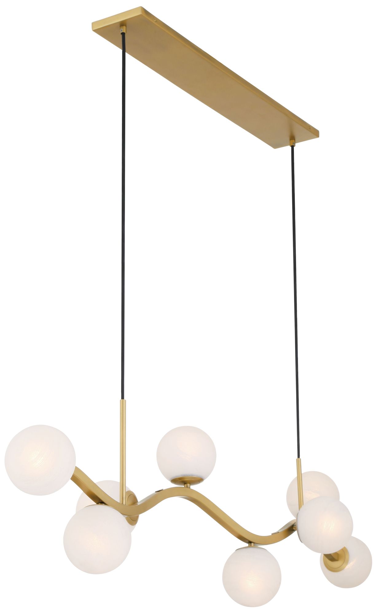 Image 4 Curven 54" Wide Legacy Brass 8-Light Island Chandelier more views