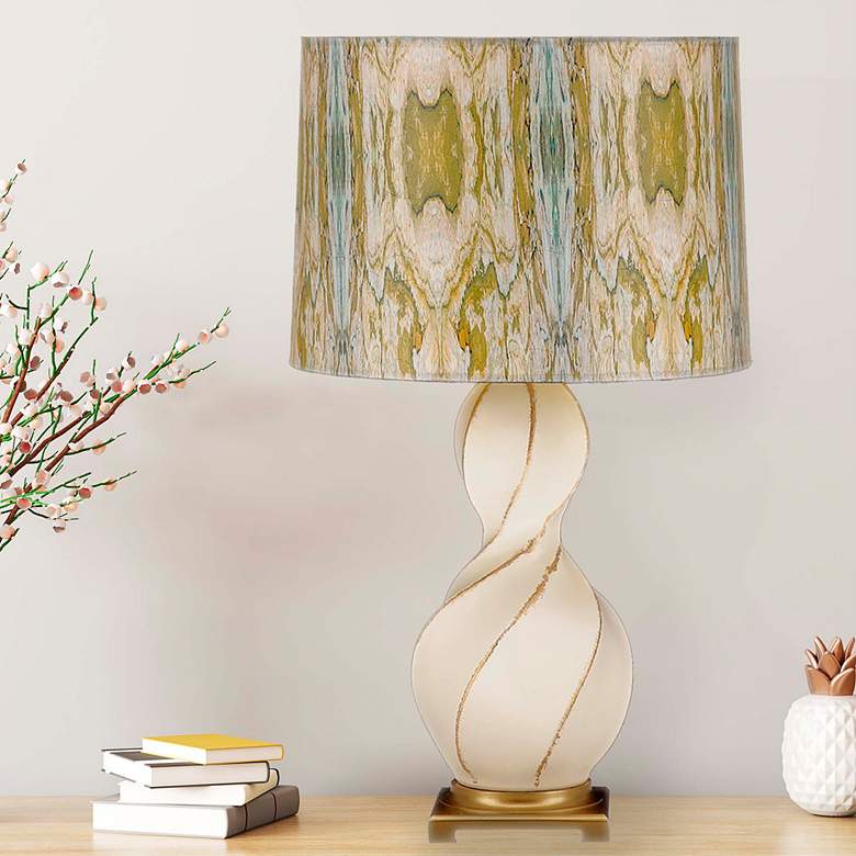 Image 1 Curves 29" High Modern Ivory Ceramic Twist Table Lamp