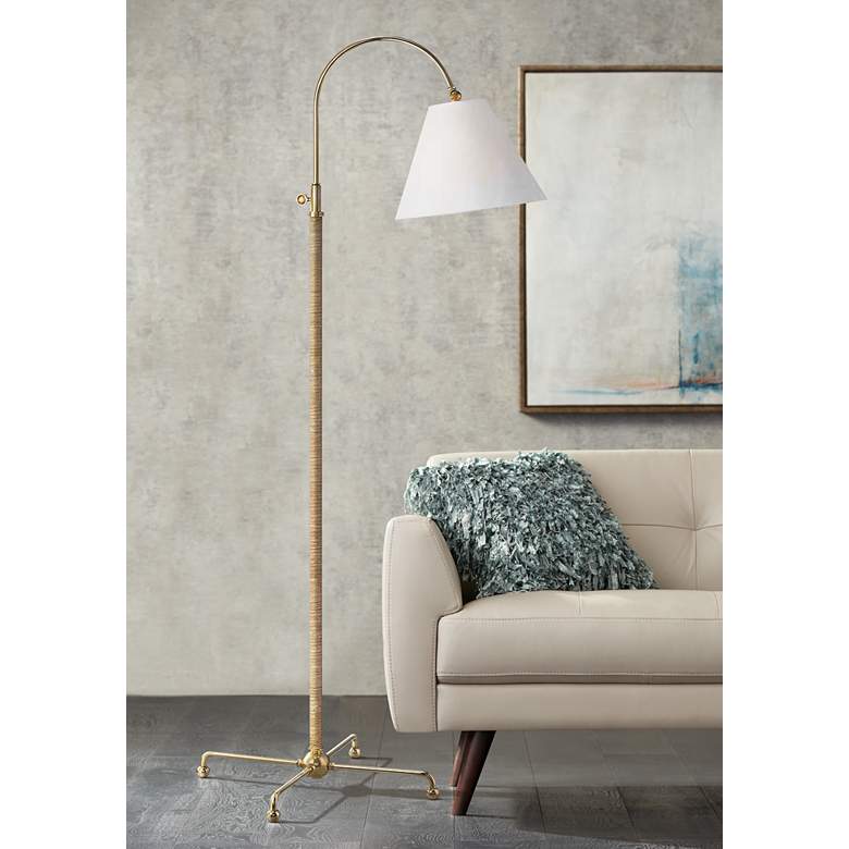 Image 1 Curves No.1 Aged Brass Adjustable Floor Lamp