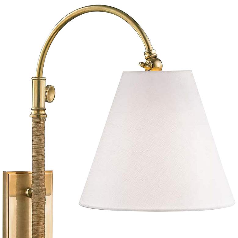 Image 2 Curves No.1 Aged Brass Adjustable Plug-In Wall Lamp more views
