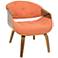 Curvo Orange Fabric Button-Tufted Accent Chair